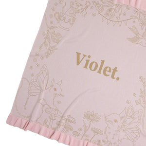 
                  
                    Load image into Gallery viewer, Fleur Harris Gold Lurex Garden Party Personalized Name Blanket
                  
                