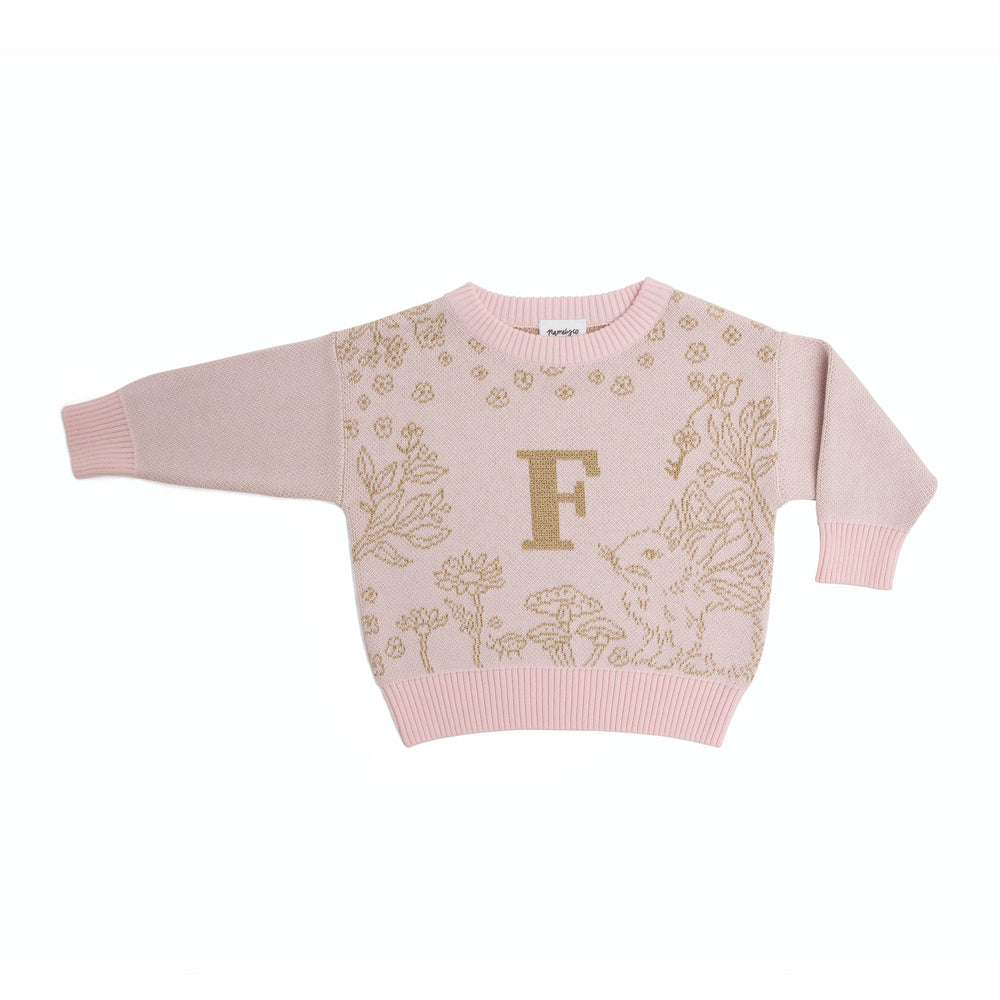 Fleur Harris Alphabet Sweater Gold Lurex