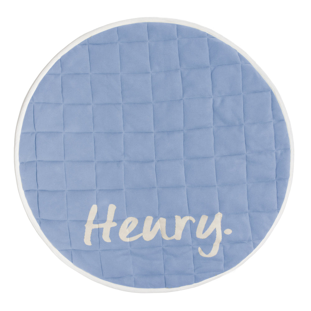 Personalised Playmat Blue Marl and Coconut