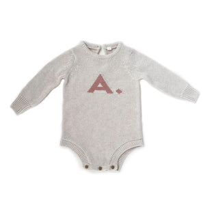 
                  
                    Load image into Gallery viewer, BABY ALPHABET ROMPER - Misty Rose
                  
                