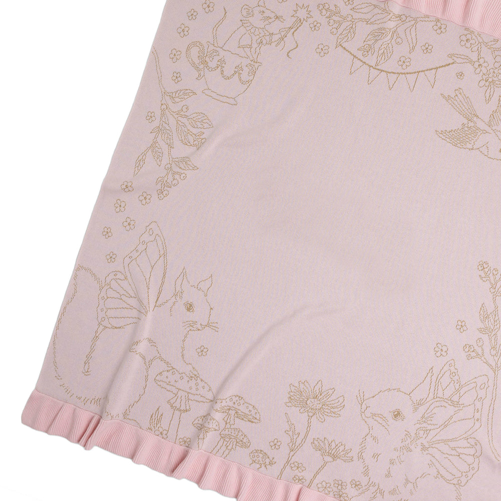 
                  
                    Load image into Gallery viewer, Fleur Harris Gold Lurex Garden Party Personalized Name Blanket
                  
                
